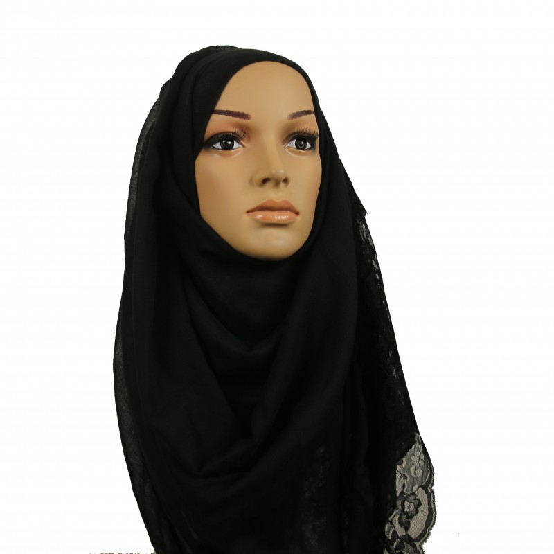 Black Lace Hijab