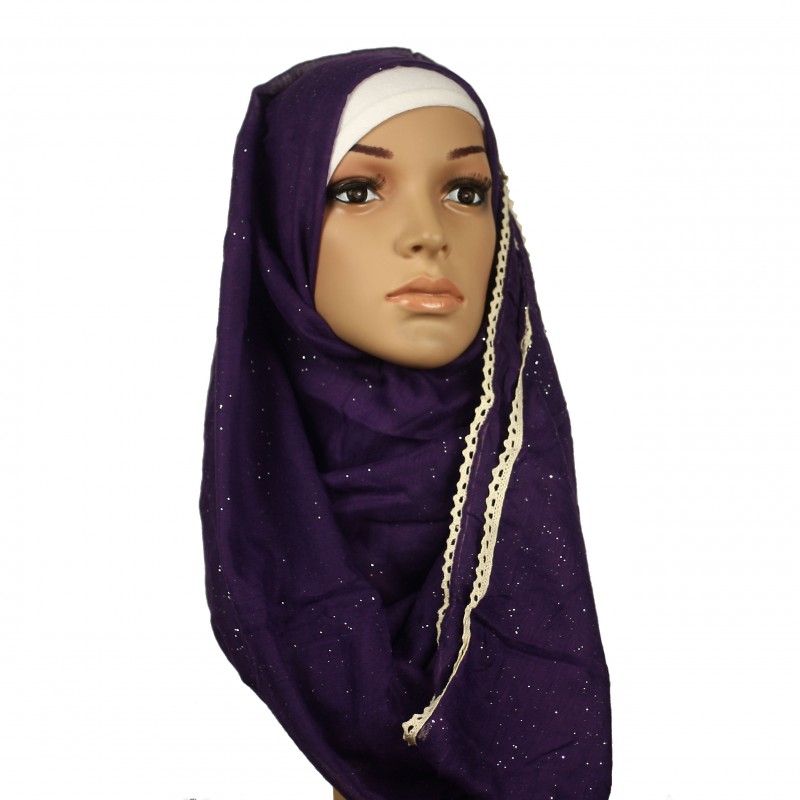 Royal Purple Glitter Lace