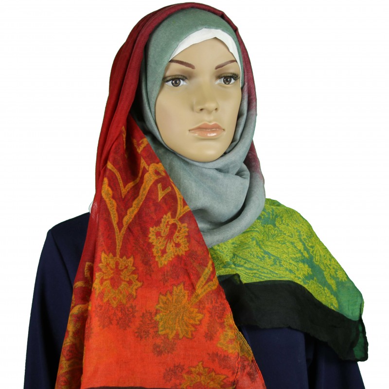 Orange Red Paisley Ombre