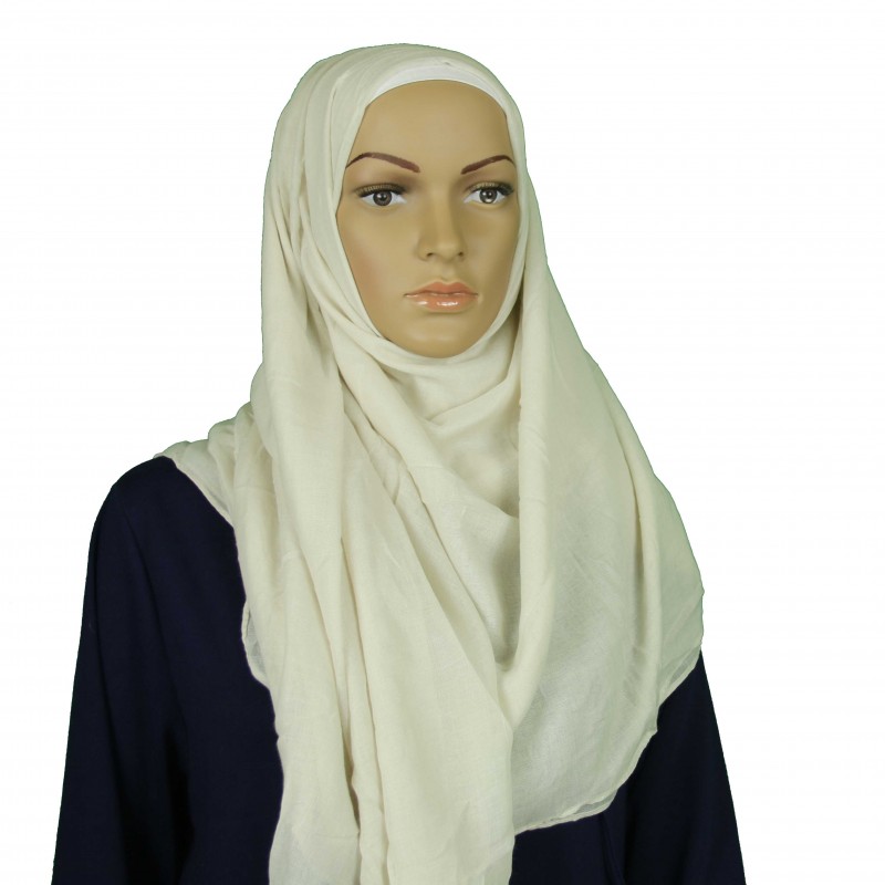 Ivory Cotton Linen Extra Maxi Hijab