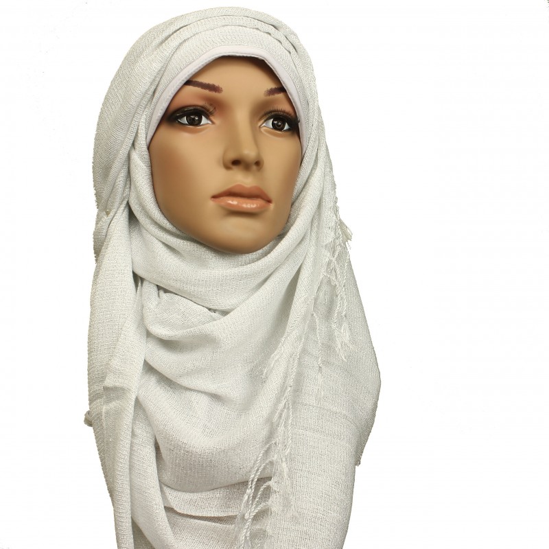 White Shimmery Hijab