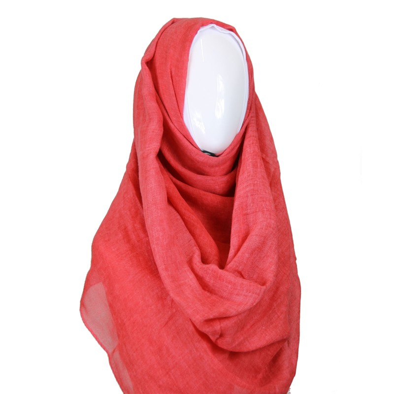 Red Rustic Cotton Blend Hijab