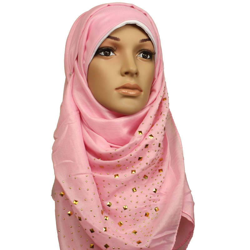 Baby Pink Galaxy Studded Hijab