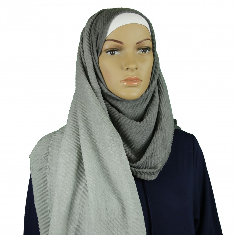 Grey Crinkle Ombre Hijab
