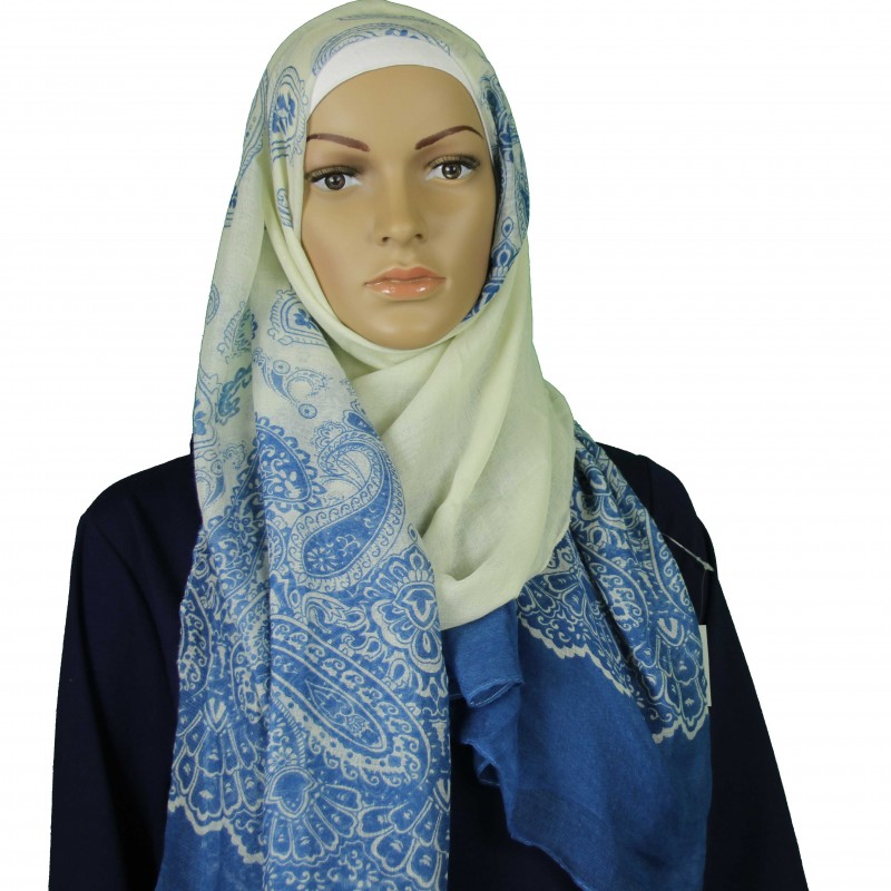 Blue Classic Paisley Hijab
