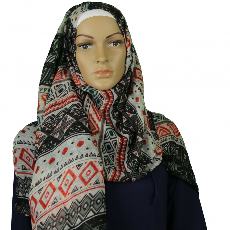 Black Classic Aztec Hijab