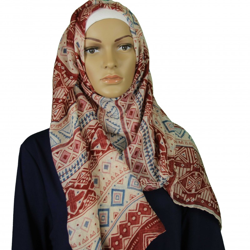 Red Classic Aztec Hijab
