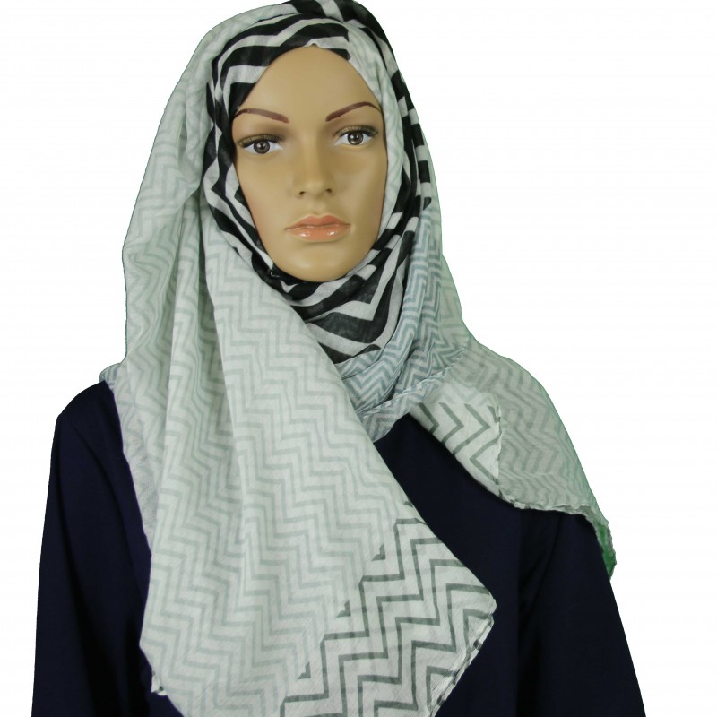 Black ZigZag Mix Hijab