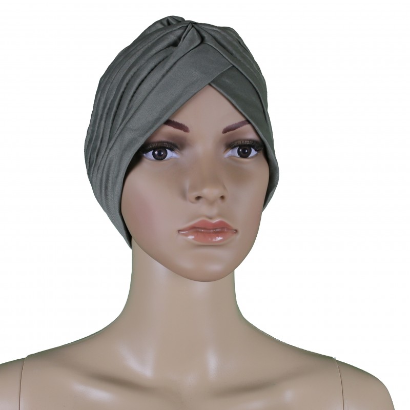 Grey Turban Hijab Cap
