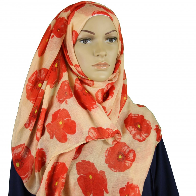 Beige Poppy Hijab