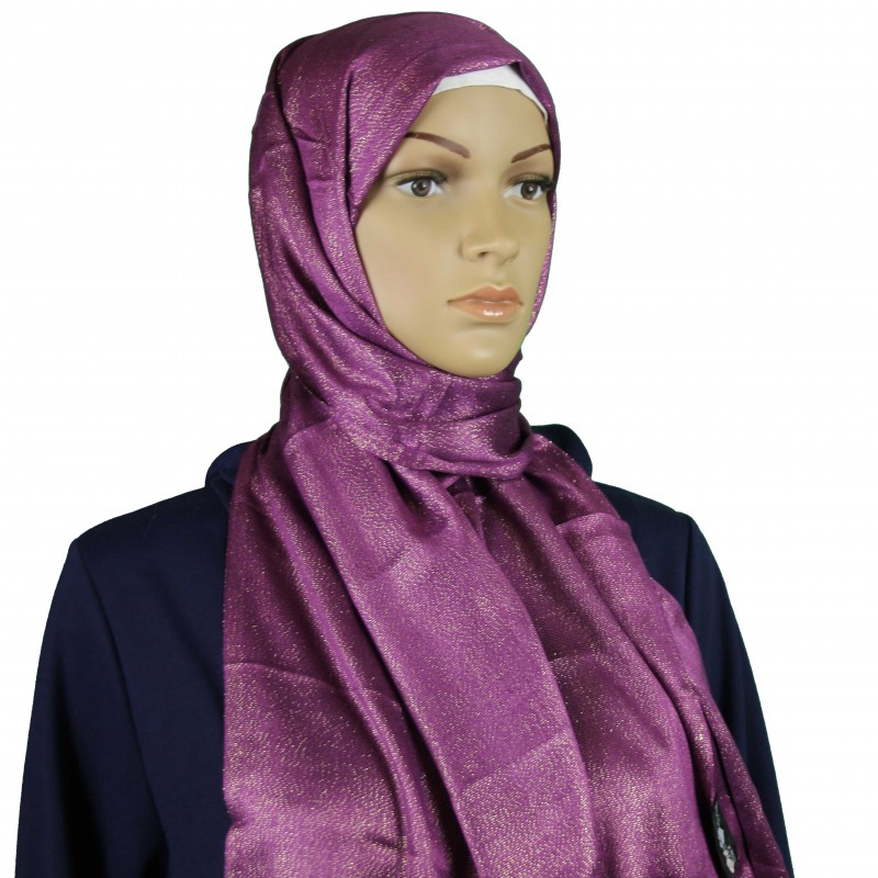 Plum Metallic Shimmer Hijab