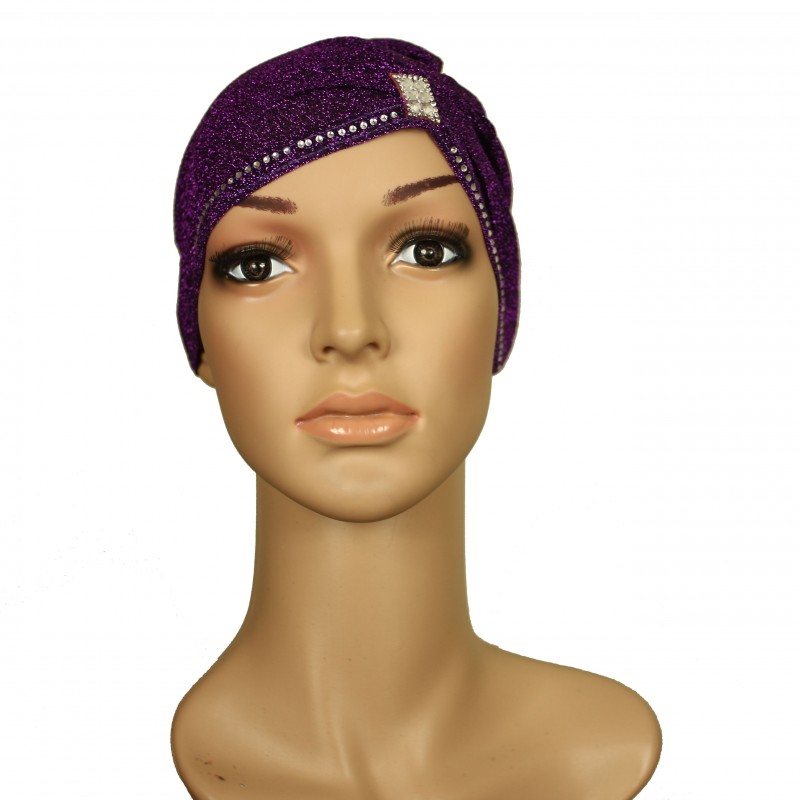 Purple Pinched Shimmery Cap
