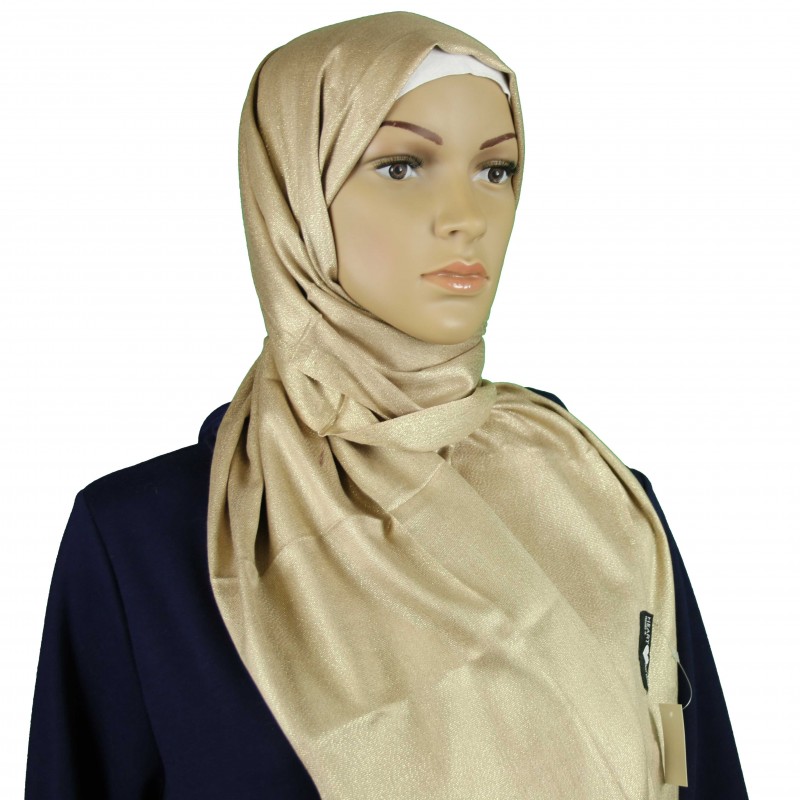 Beige Metallic Shimmer Hijab
