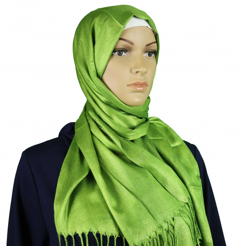 Lime Metallic Shimmer Hijab