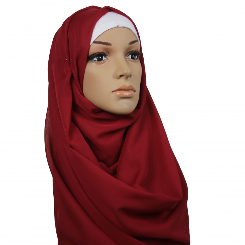 Wine Red Chiffon Extra Maxi