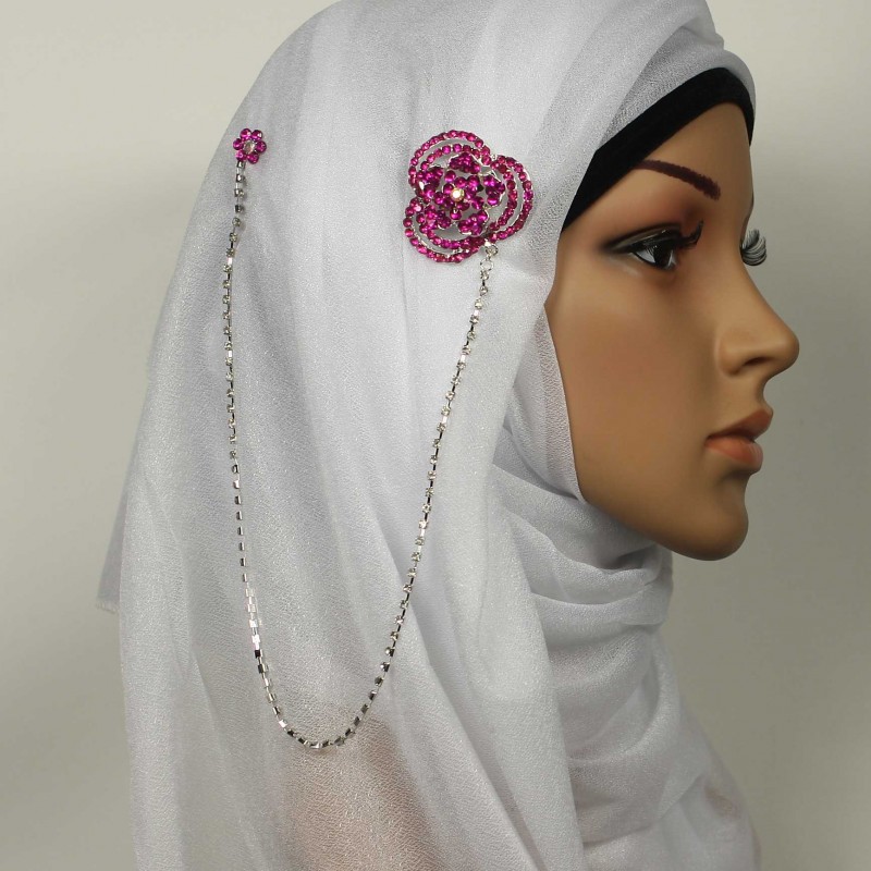 Hot Pink Daisy Brooch & Hijab Pin