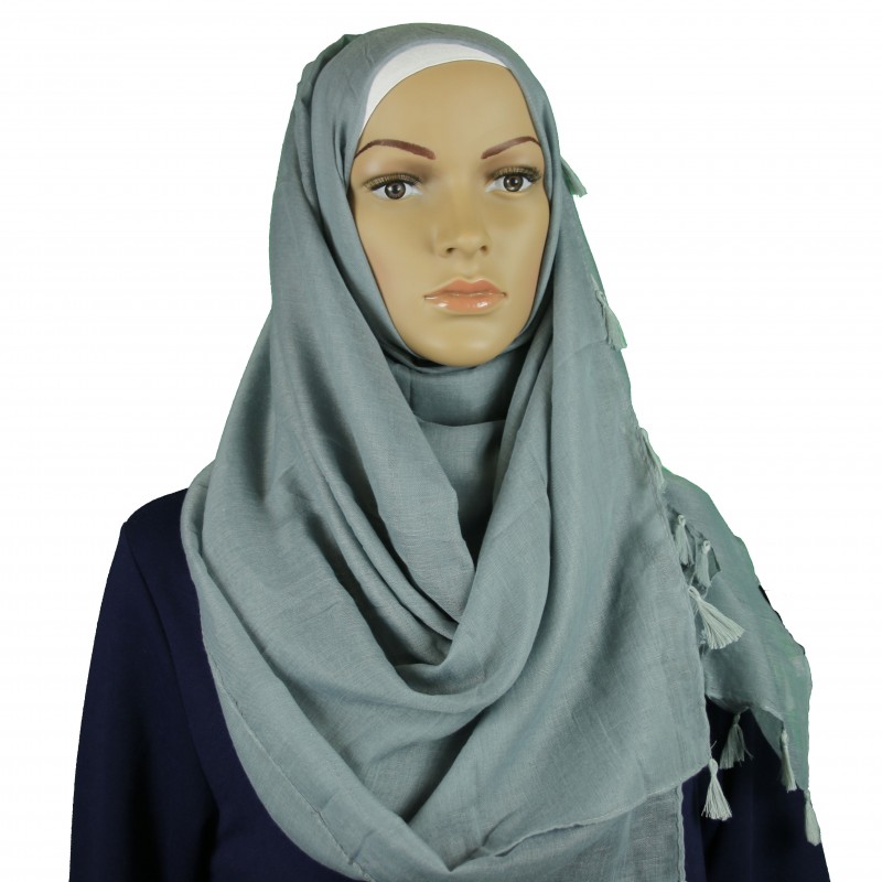 Silver Tassel Hijab