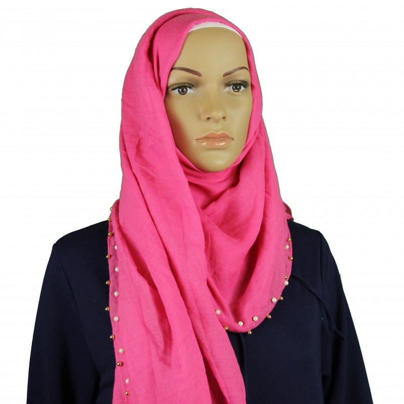 Hot Pink Pearl Mix Hijab