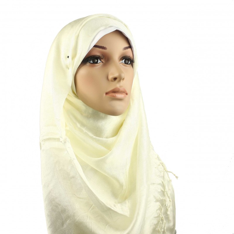 Cream Silk Hijab