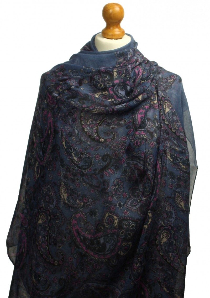 Peacock Paisley Blue