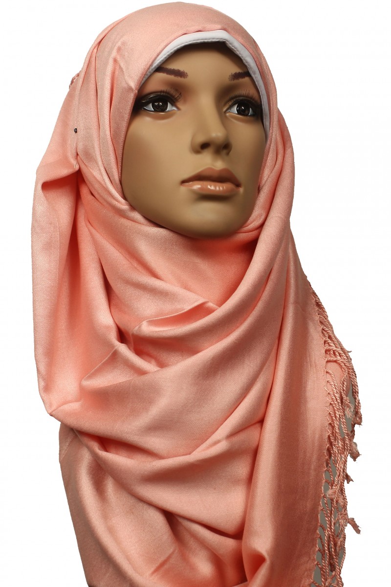 Nude Plain Satin Hijab