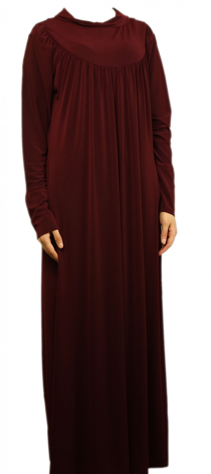 Polo Neck Wine Red Abaya - Size 56