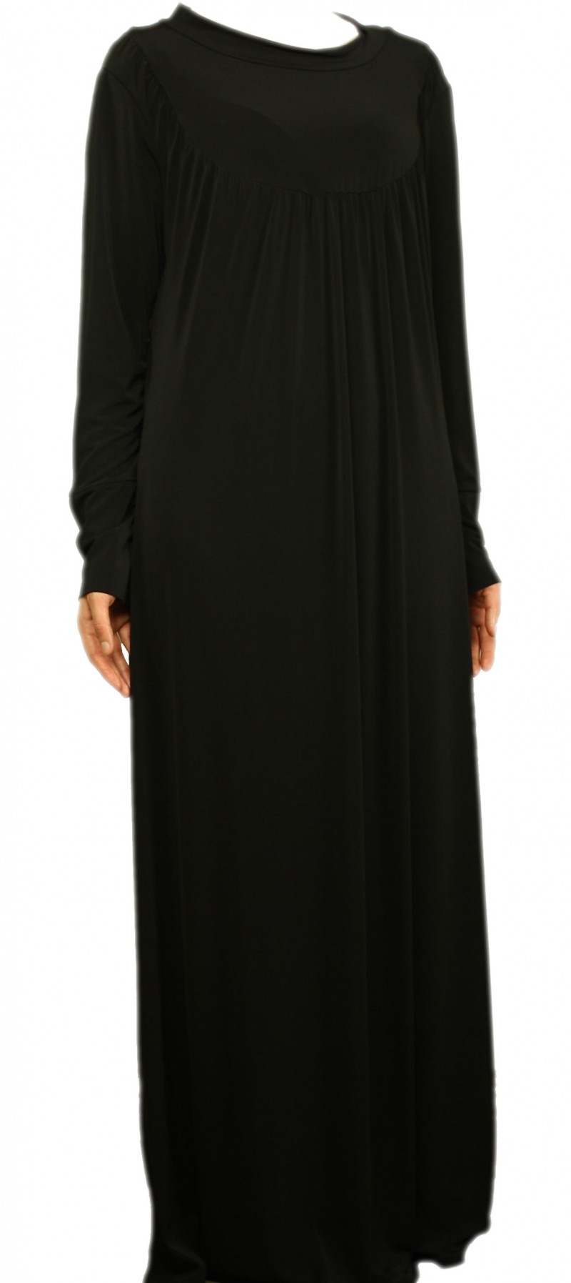 Polo Neck Black Abaya - Size 56