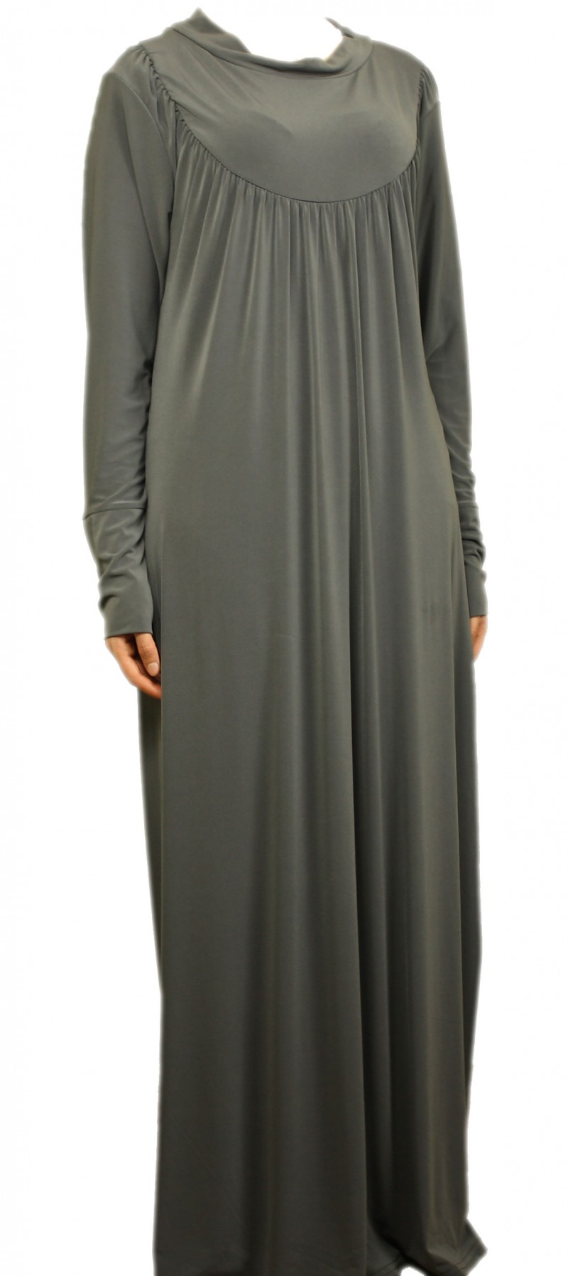 Polo Neck Grey Abaya - Size 56