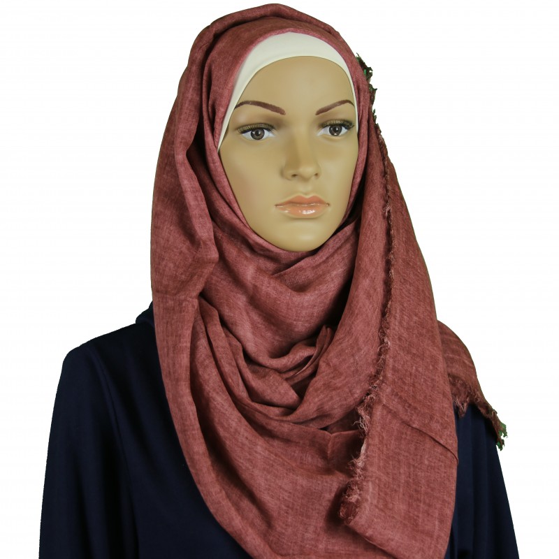 Red Rust Pure Cotton Hijab