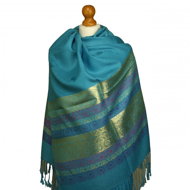 Polka Shimmer Pashmina Ocean