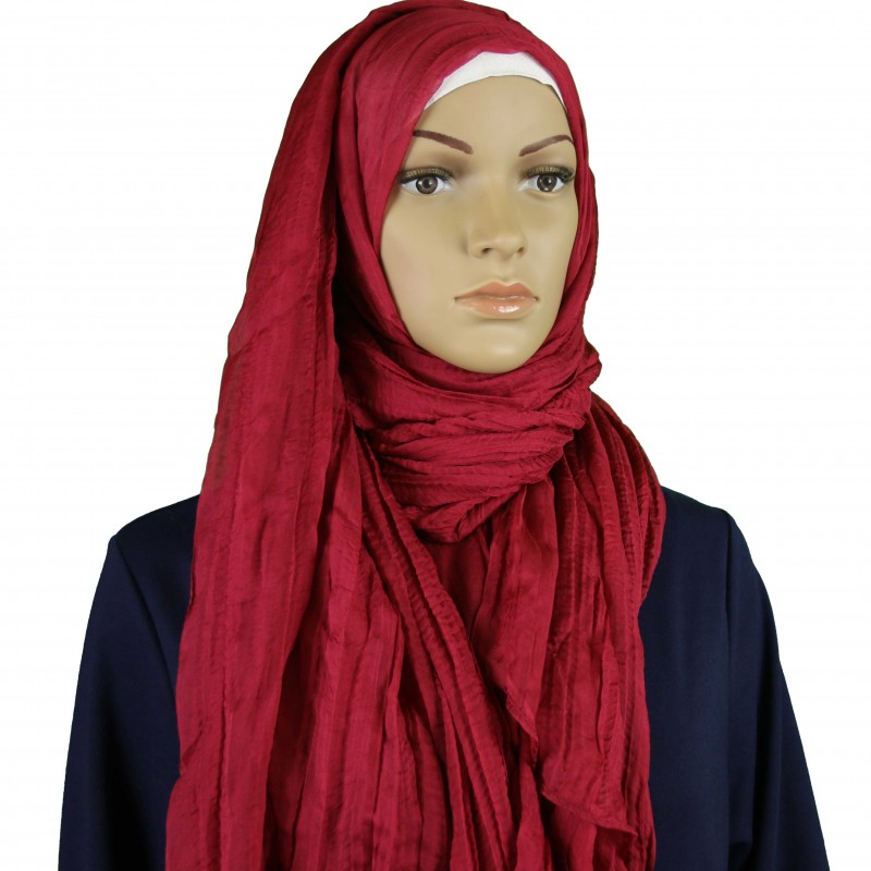 Wine Red Crushed Silk Extra Maxi
