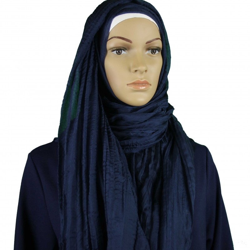 Navy Crushed Silk Extra Maxi
