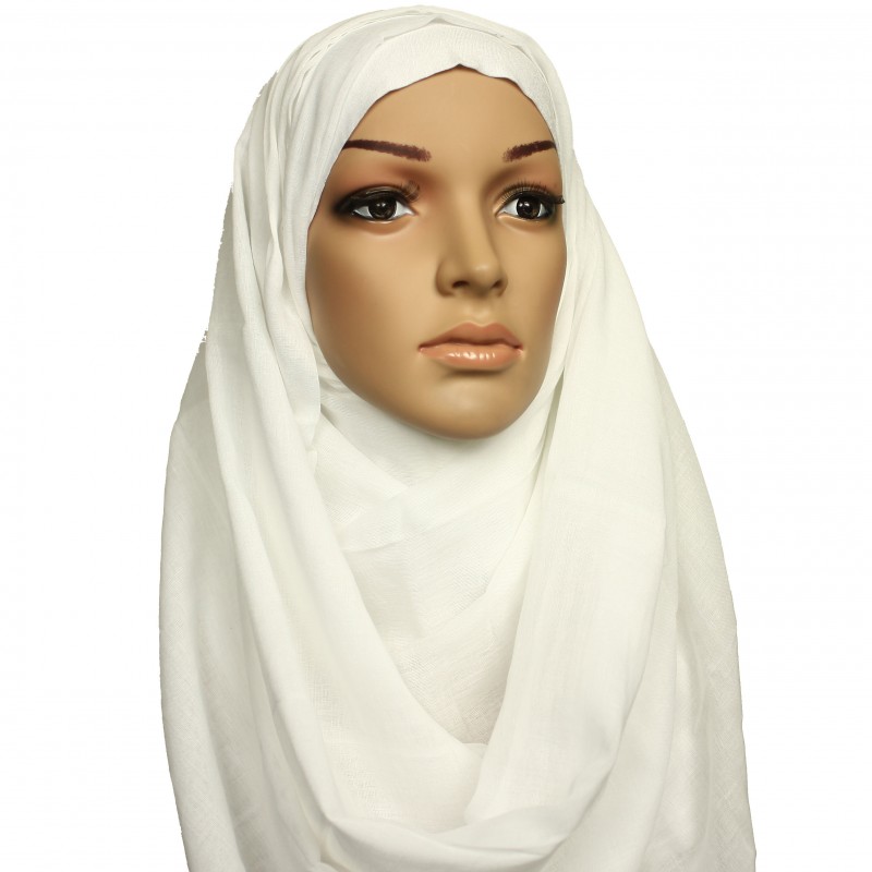 White Luxury Cotton Hijab