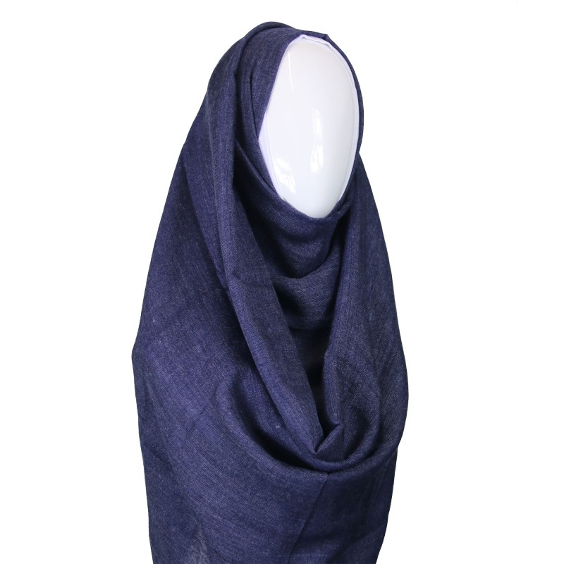 Navy Cotton Blend Hijab