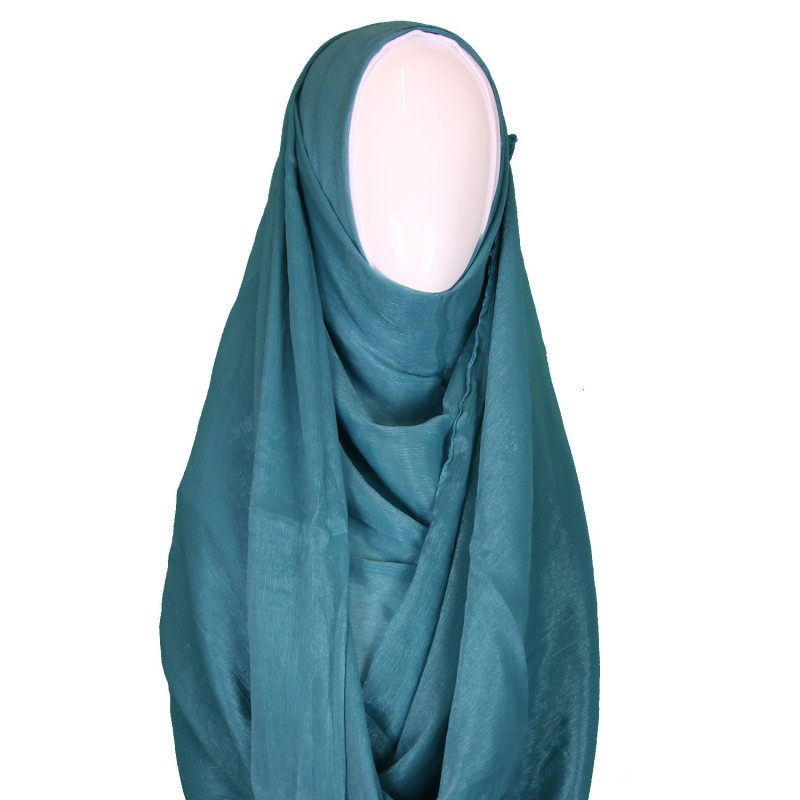 Teal Sheen Silk Hijab