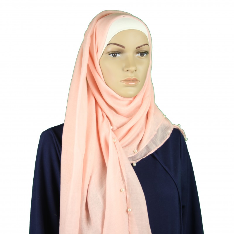 Pink All Edge Pearl Hijab