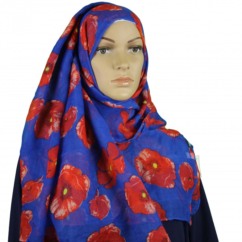 Blue Poppy Hijab