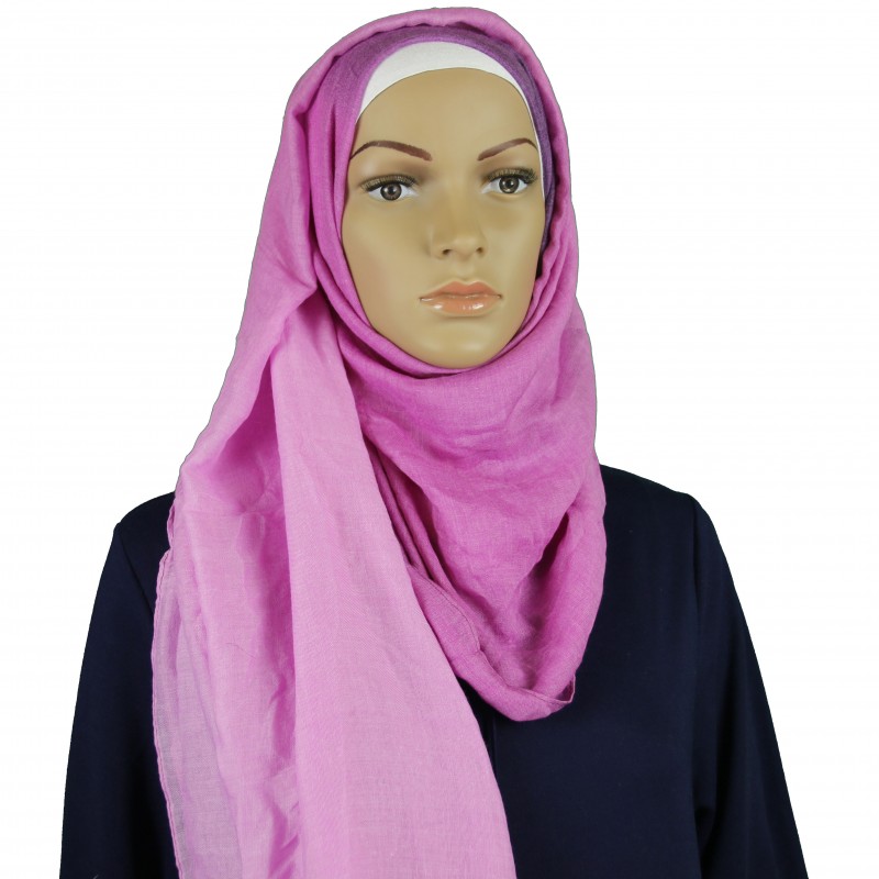 Lilac Ombre Cotton-Linen Maxi Hijab