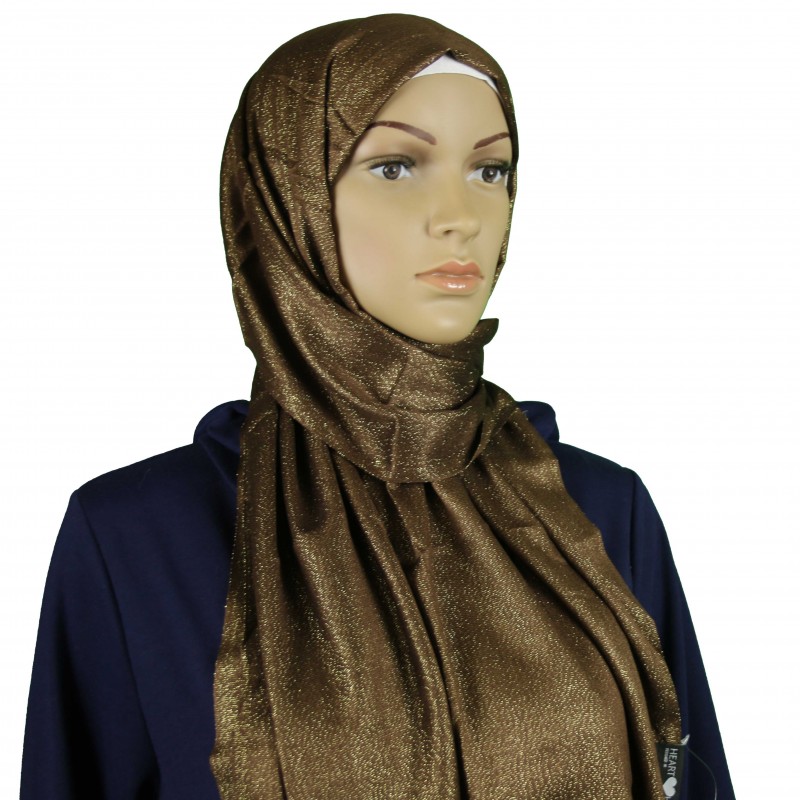 Brown Metallic Shimmer Hijab