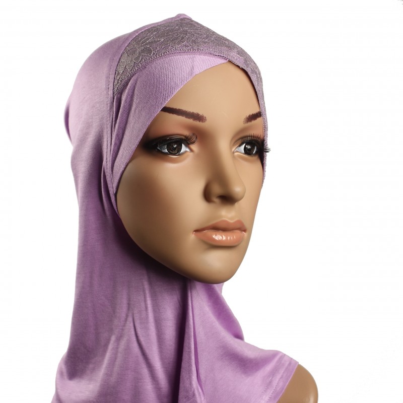 Lilac Lace Hijab Full Underscarf