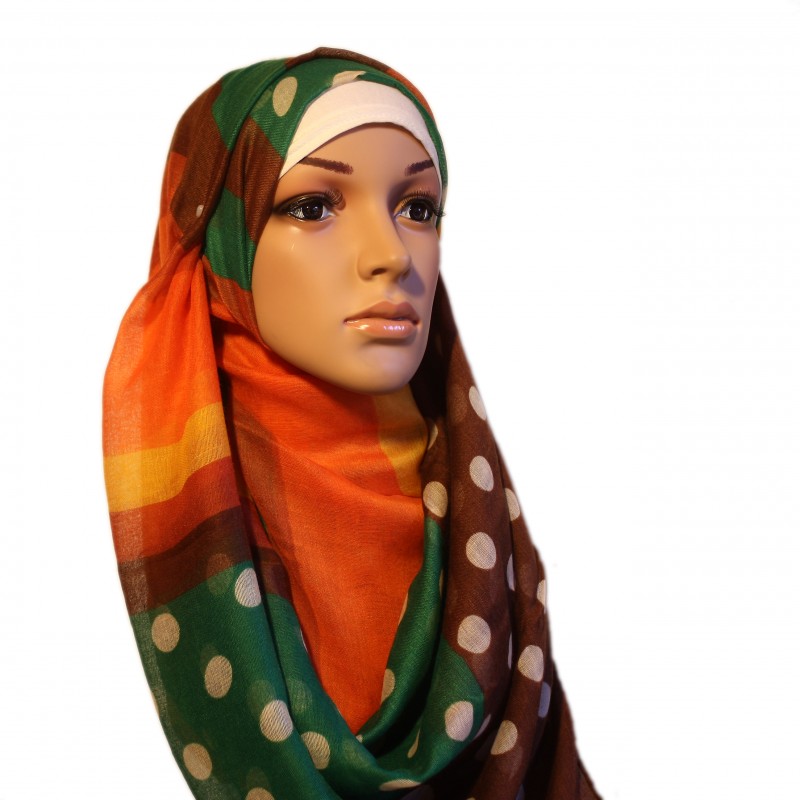 Polka Stripe Dark Maxi Hijab