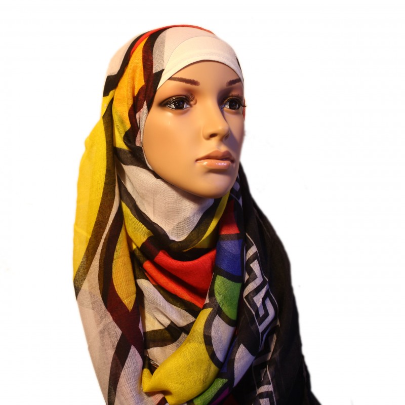 artsy white hijab