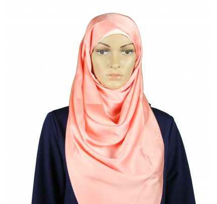 Pink Satin Silk Maxi Hijab