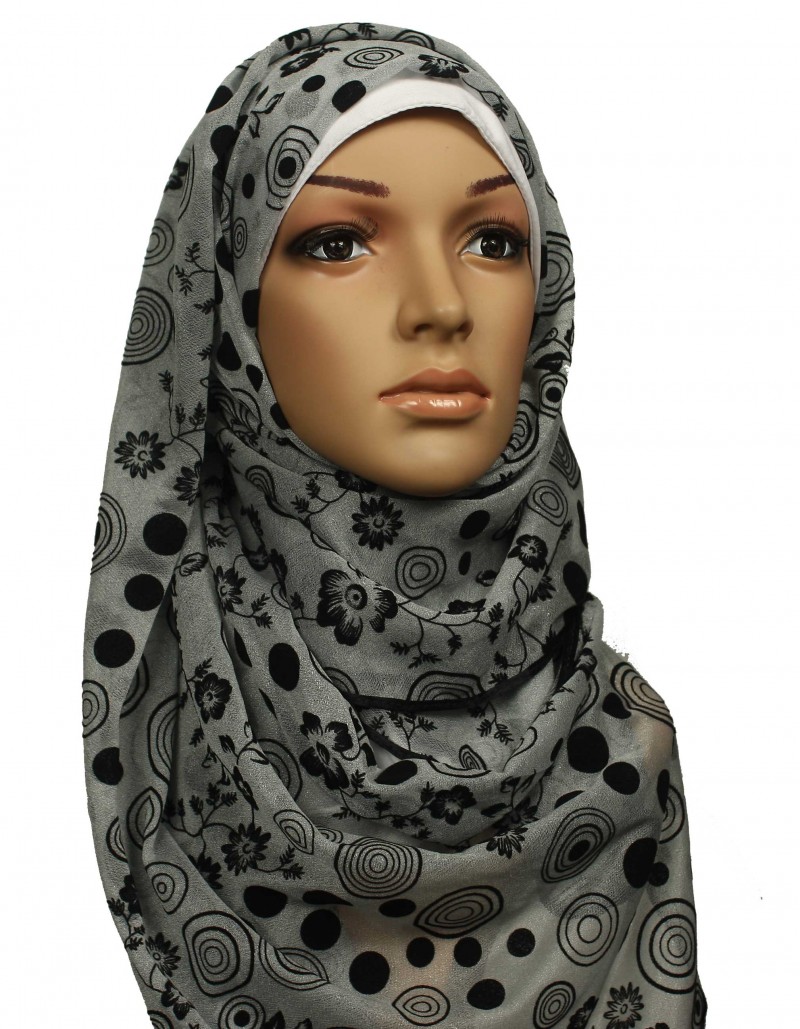 Velvet Floral Light Grey