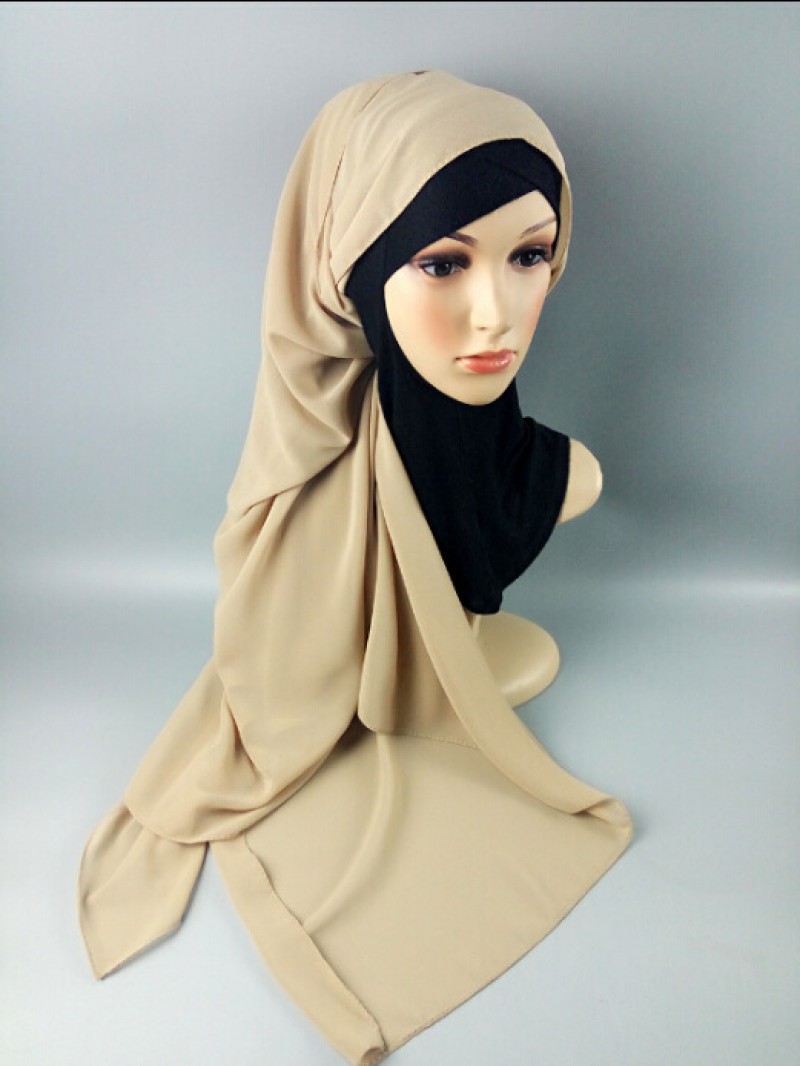 Beige Soft Chiffon Crepe Hijab 