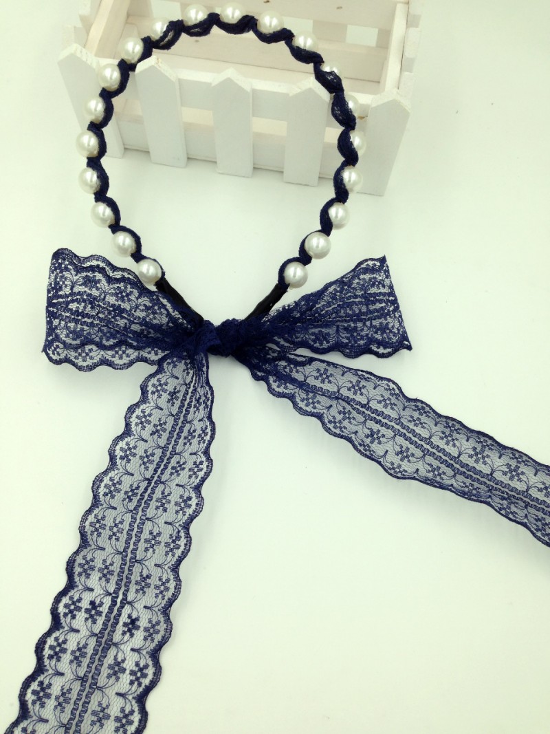 Blue Pearl Lace Hairband