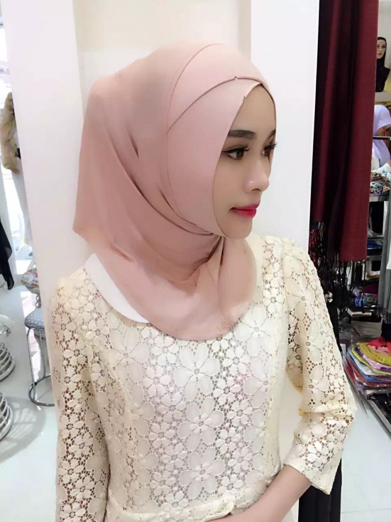Khaki Crossover Modal One Piece Ready Hijab 