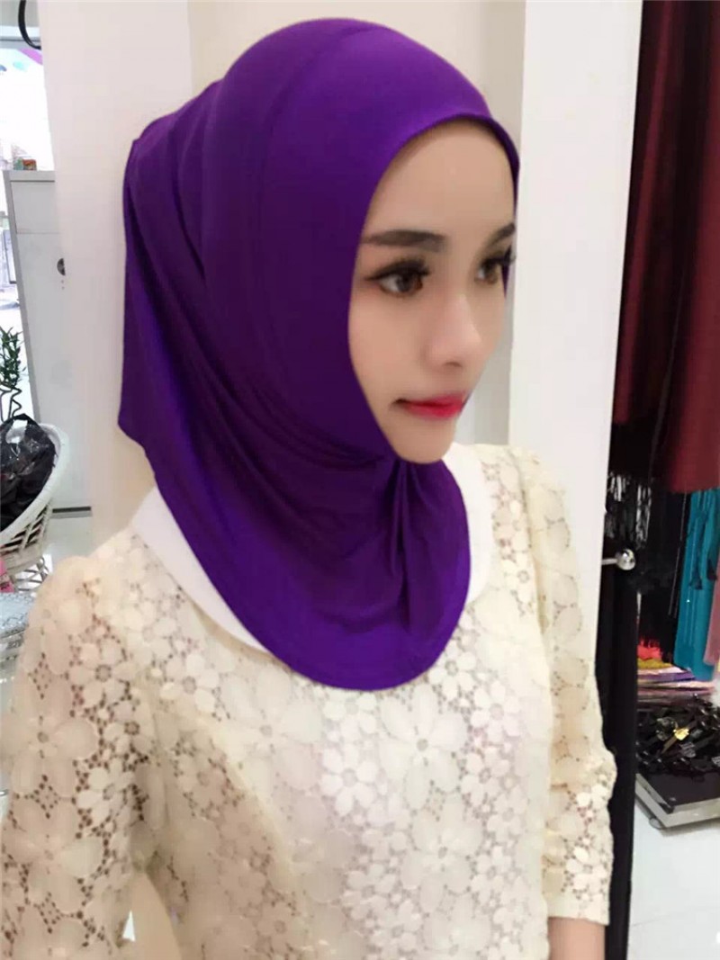 Omnidirectional purple (small) Modal One Piece Ready Hijab 