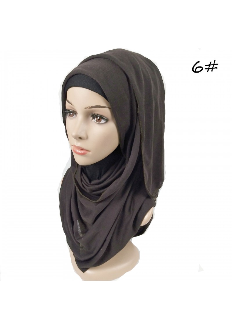 Dark Brown Hemp Jersey Knit Hijab 