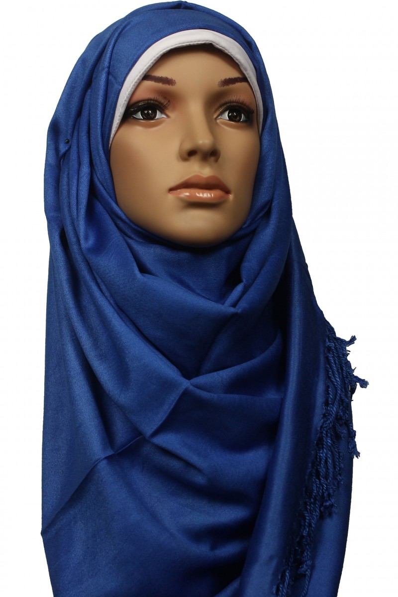 Royal Blue Plain Satin Hijab